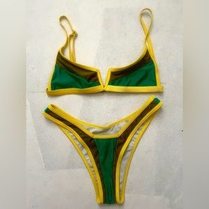 Cheeky Yellow and Green Bikini Set